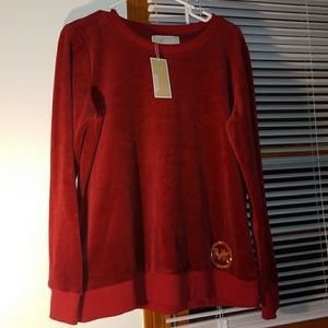 Michael kors velour sweatshirt cinnabar red